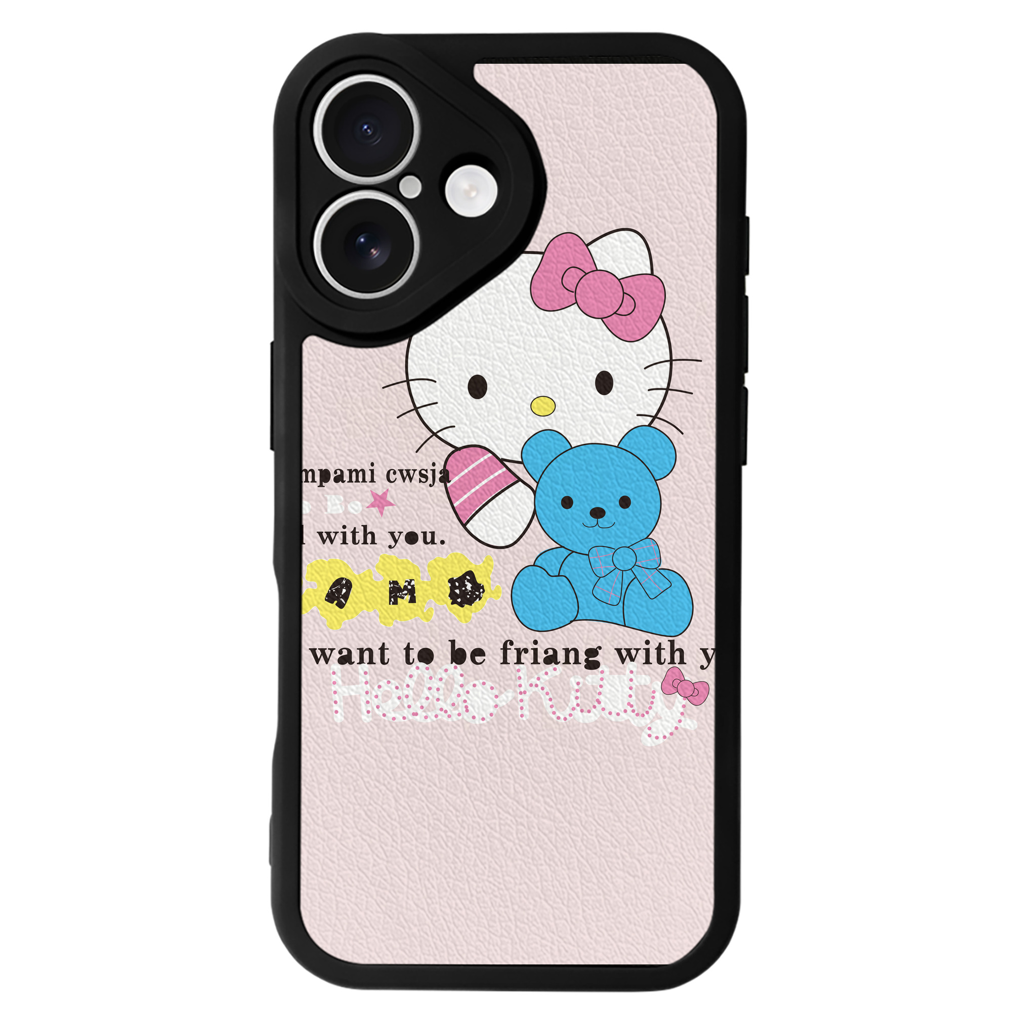 （画像用） Hello Kitty ハローキティ 【iPhone 16シリーズ対応】シリコンスマホケース（レザー調） 材質：シリコン